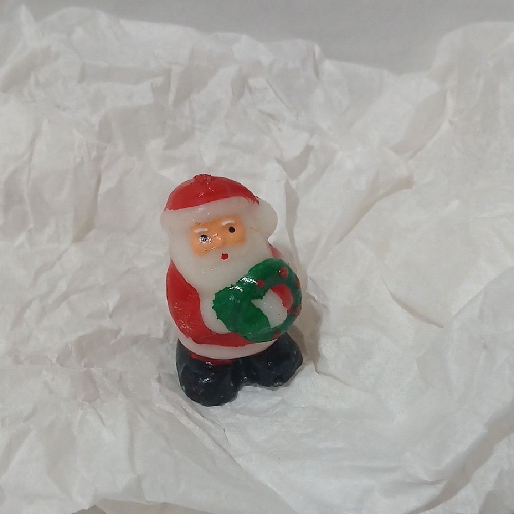 Santa Christmas Holiday mini candle decor